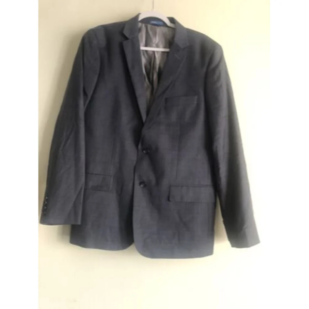 14th & Union Mens Blazer Suit Jacket Grey 44R Wool Blend